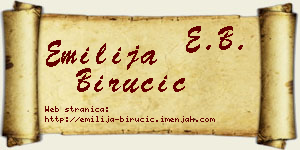Emilija Birucić vizit kartica